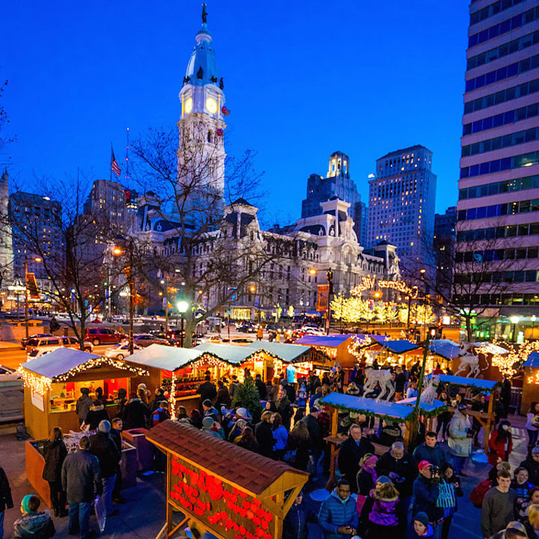 Christmas Village in Philadelphia 2017 at Love Park