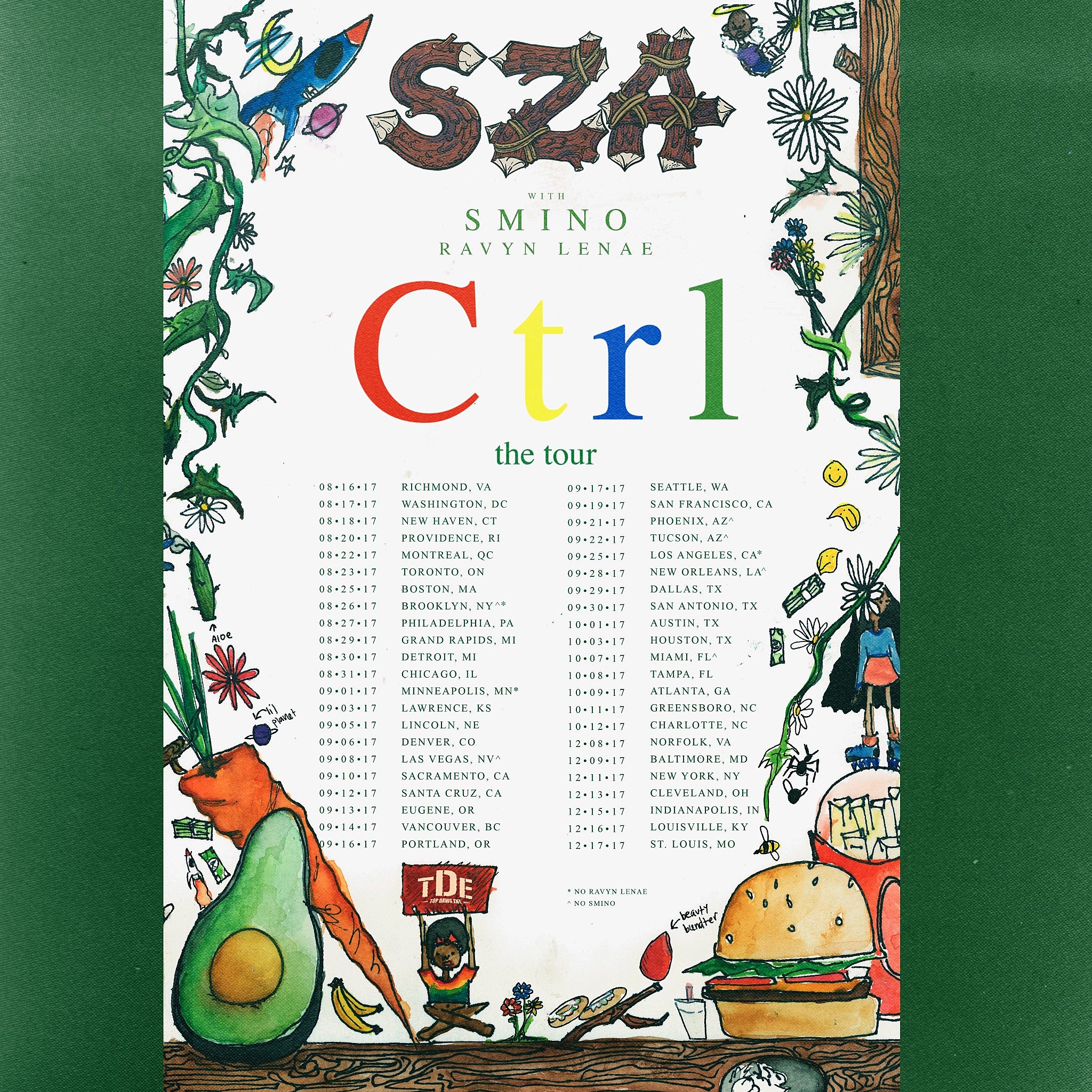 Date Change: SZA with Smino and Ravyn Lenae now Dec 22nd
